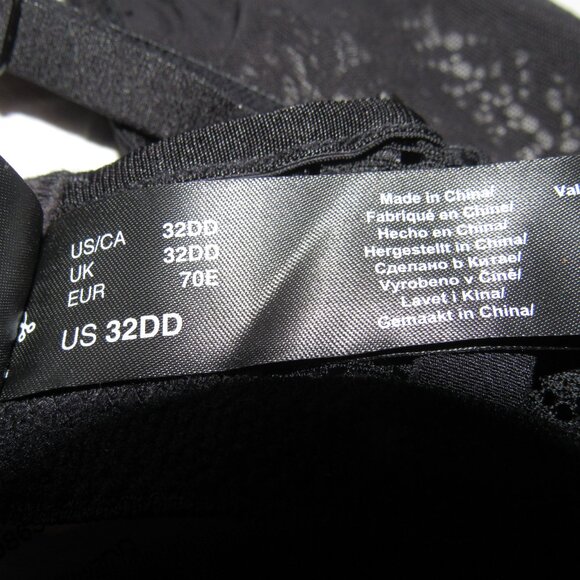 NWT DKNY Modern Lace Unlined Demi Bra 32DD Black Sheer Mesh Underwire - Picture 7 of 8